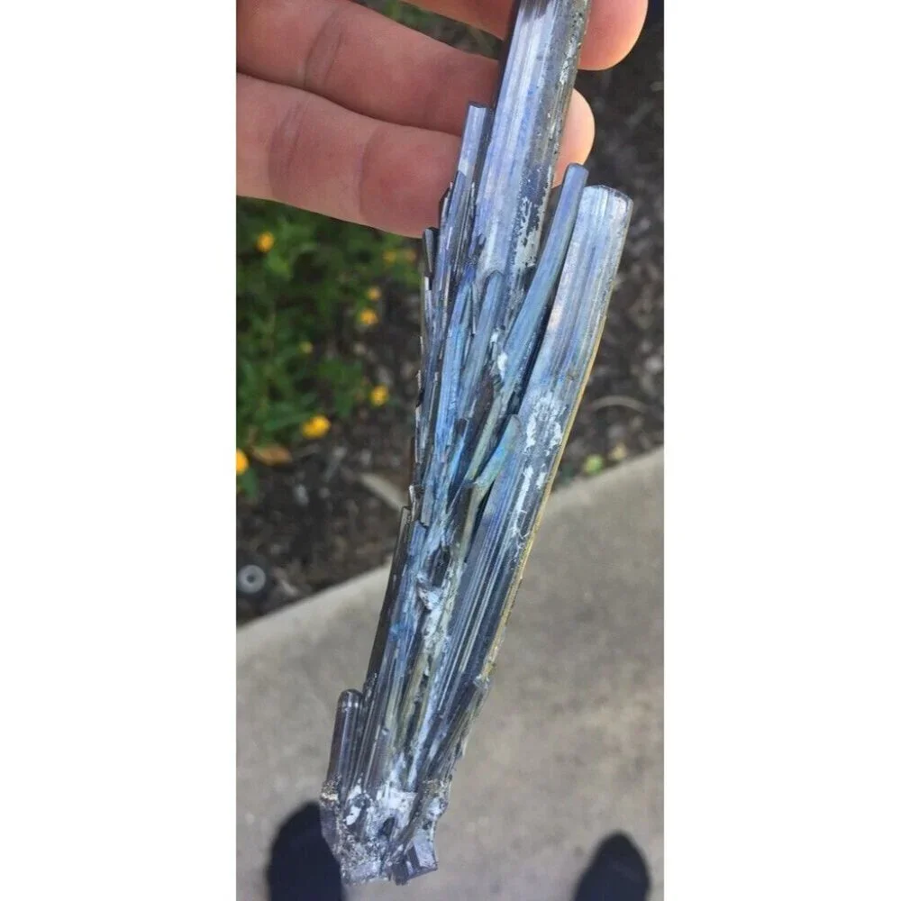 Stibnite Antimony Metal Mined Crystal Cluster 10 Inch Length Striations 163.4g‎